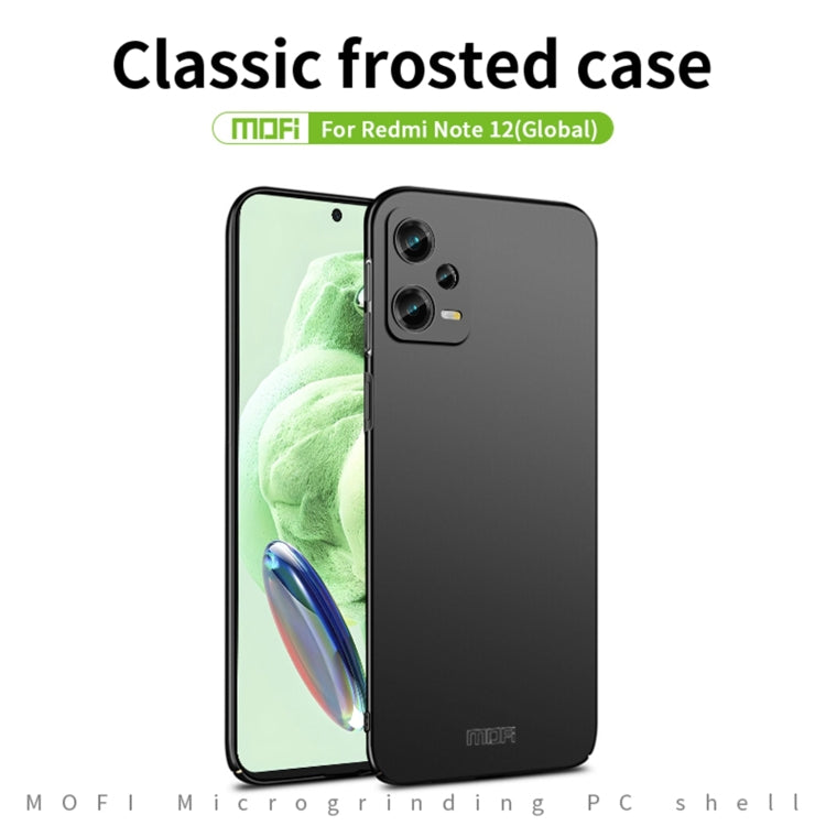 For Xiaomi Redmi Note 12 5G Global MOFI Frosted PC Ultra-thin Hard Phone Case(Red)