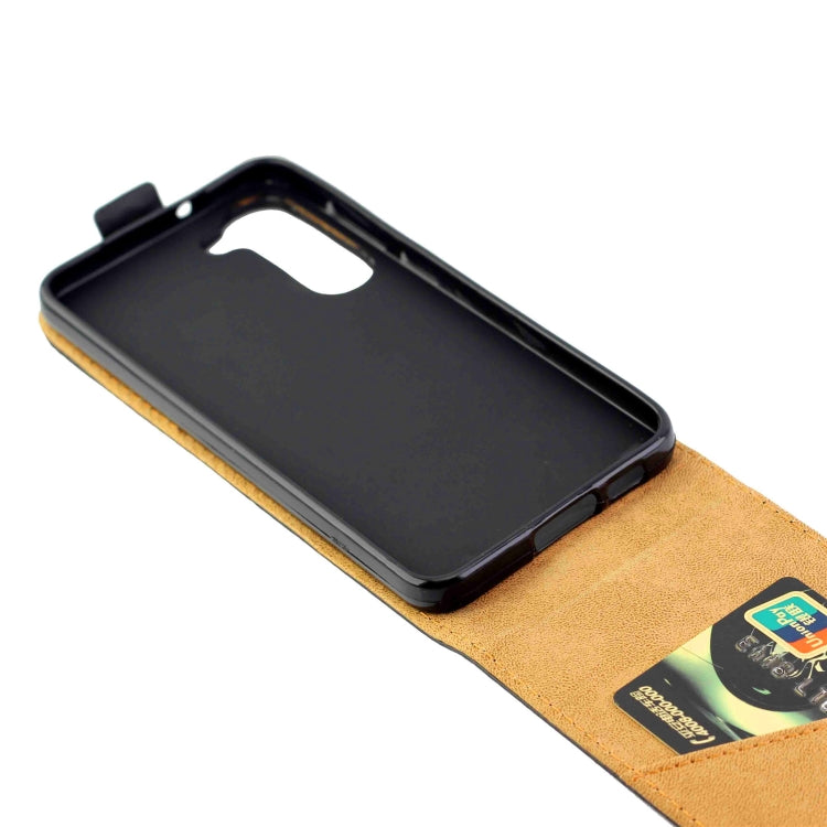 For Samsung Galaxy S23+ 5G Vertical Flip Leather Phone Case with Card Slot(Black)