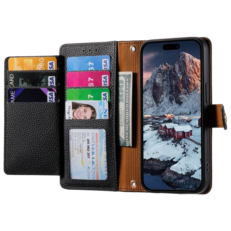 For iPhone 14 Pro Love Zipper Lanyard Leather Phone Case(Black)