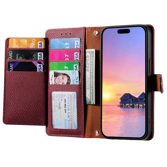 For iPhone 13 mini Love Zipper Lanyard Leather Phone Case(Red)