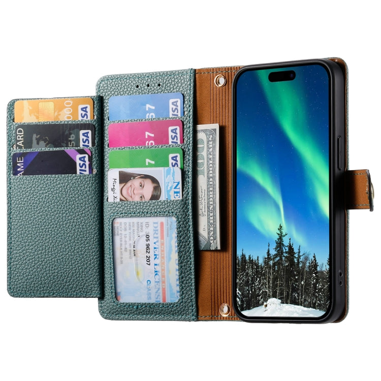 For iPhone 13 Pro Max Love Zipper Lanyard Leather Phone Case(Green)