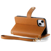 For iPhone 11 Pro Love Zipper Lanyard Leather Phone Case(Brown)