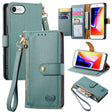 For iPhone 7 / 8 / SE 2022 Love Zipper Lanyard Leather Phone Case(Green) - free shipping - PMC TechLife - Order now!