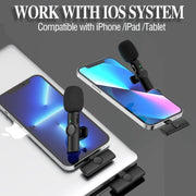 Bluetooth  Mini Microphone Wireless Lavalier Noise Reduction Microphone for iPhone / iPad, with 8 Pin Receiver & Dual Microphones