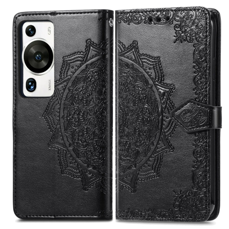 For Huawei P60 Pro Mandala Flower Embossed Leather Phone Case(Black) - free shipping - PMC TechLife - Order now!