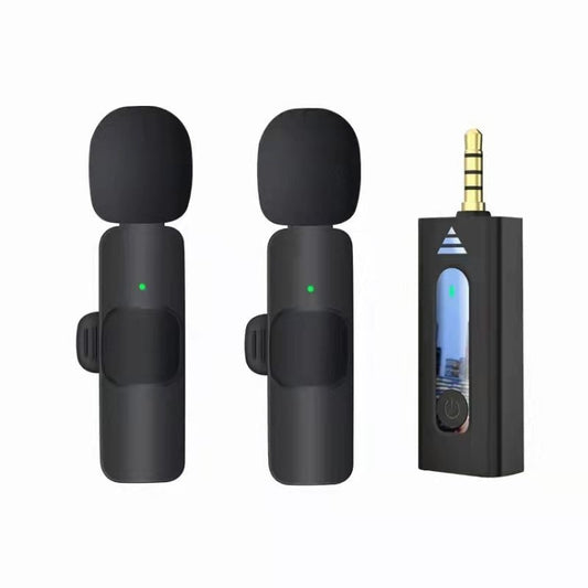 One by Two Lavalier Wireless Noise Reduction Microphone for Phone /  Camera / Laptop / MacBook with 3.5mm Receiver - free shipping - PMC Jewellery - Order now!