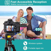 One by Two Lavalier Wireless Noise Reduction Microphone for Phone /  Camera / Laptop / MacBook with 3.5mm Receiver