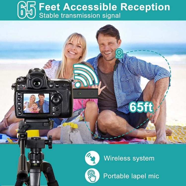 One by Two Lavalier Wireless Noise Reduction Microphone for Phone /  Camera / Laptop / MacBook with 3.5mm Receiver