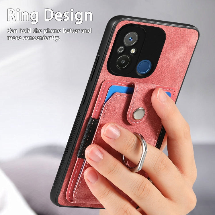 For Redmi Note 12 4G Retro Skin-feel Ring Card Wallet Phone Case(Brown)