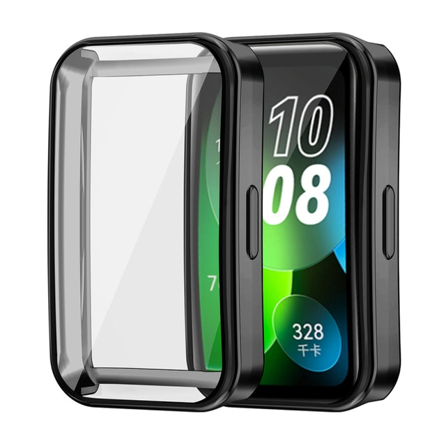 For Huawei Band 10 / 9 / 8 ENKAY Hat-Prince Full Coverage Electroplated Soft TPU Case with Screen Protection(Black)