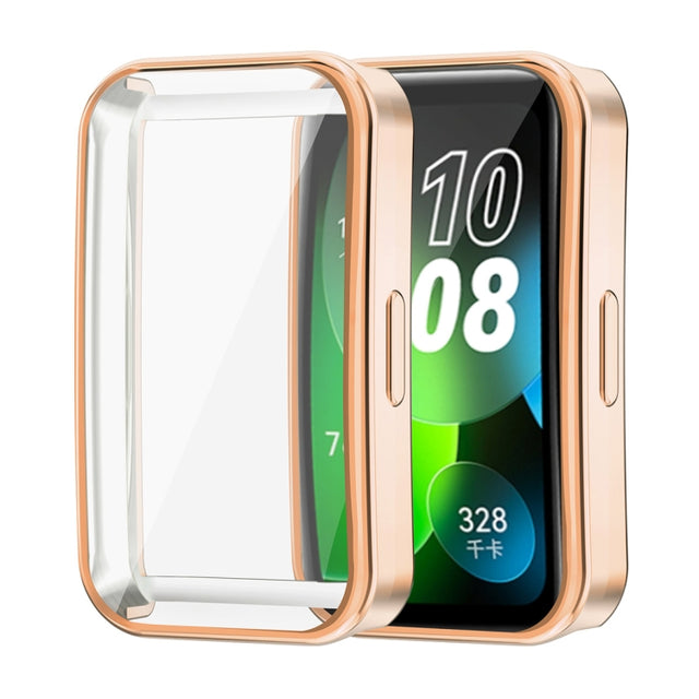 For Huawei Band 8 ENKAY Hat-Prince Full Coverage Electroplated Soft TPU Watch Case with Screen Protection(Gold)