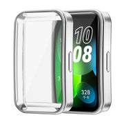 For Huawei Band 8 ENKAY Hat-Prince Full Coverage Electroplated Soft TPU Watch Case with Screen Protection(Silver)