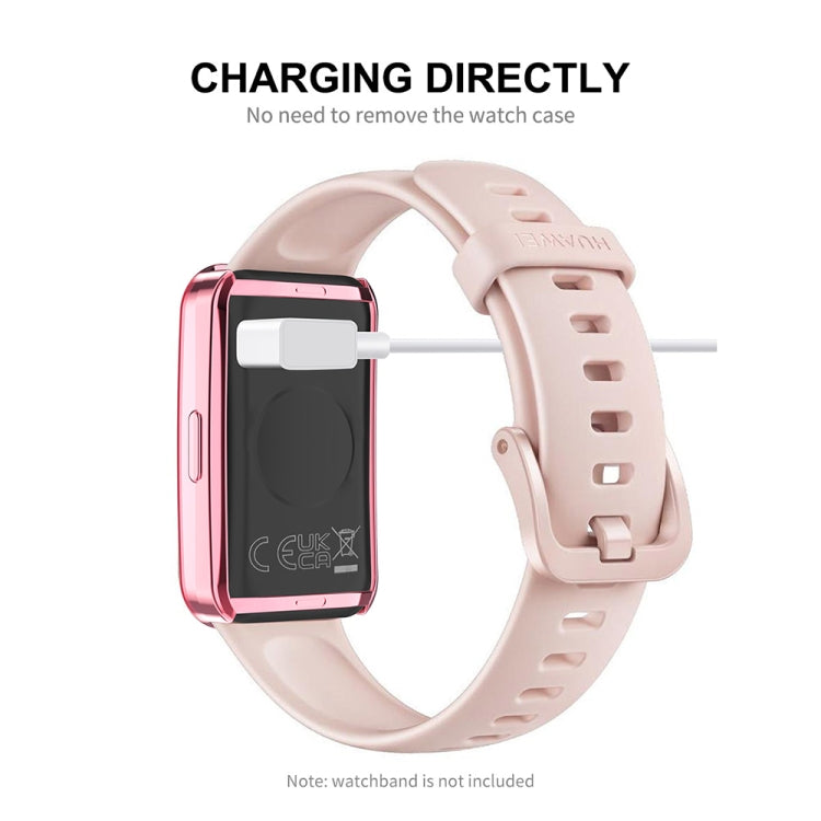 For Huawei Band 8 ENKAY Hat-Prince Full Coverage Electroplated Soft TPU Watch Case with Screen Protection(Silver) - Watch Cases by ENKAY | Online Shopping South Africa | PMC TechLife