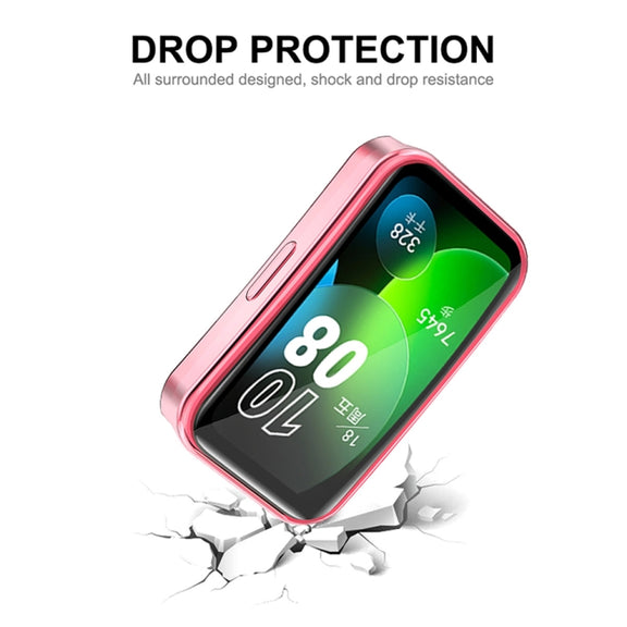 For Huawei Band 8 ENKAY Hat-Prince Full Coverage Electroplated Soft TPU Watch Case with Screen Protection(Gold)