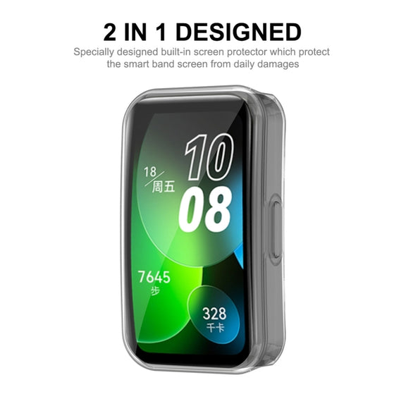 For Huawei Band 8 ENKAY Hat-Prince Full Coverage Transparent Soft TPU Watch Case with Screen Protection