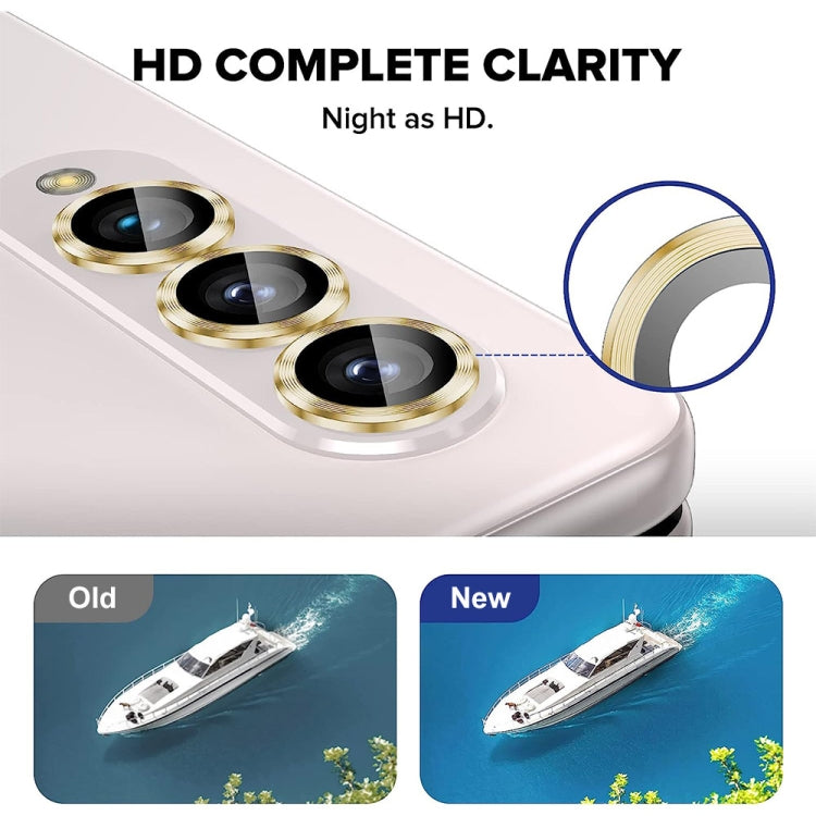 For Samsung Galaxy Z Fold5 / A25 5G ENKAY Hat-Prince 9H Rear Lens Aluminium Alloy Tempered Glass Film(Gold) - free shipping - PMC TechLife - Order now!