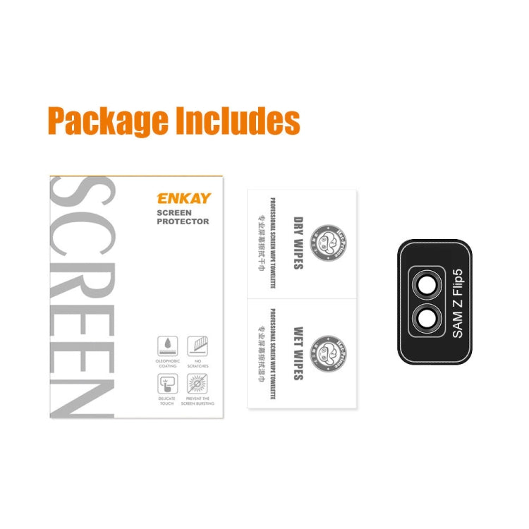 For Samsung Galaxy Z Flip5 ENKAY Hat-Prince 9H Rear Lens Aluminium Alloy Tempered Glass Film(Silver)