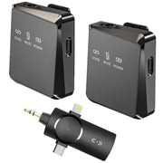 One by Two 3 in 1 Mini Wireless Lavalier Microphone for iPhone / iPad / Android / PC Camera