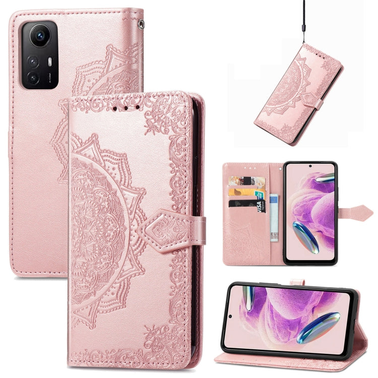 For Xiaomi Redmi Note 12S Mandala Flower Embossed Leather Phone Case(Rose Gold) - free shipping - PMC TechLife - Order now!