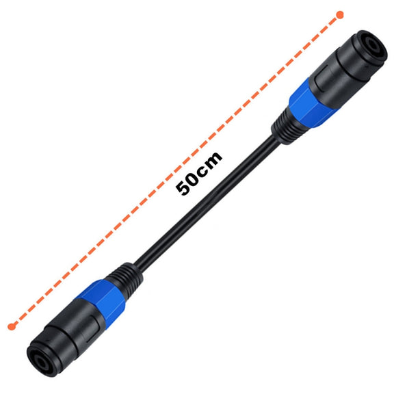 JUNSUNMAY Speakon Female to Speakon Female Audio Speaker Adapter Cable, Length: 50cm