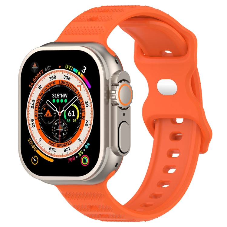 For Apple Watch 8 45mm Reverse Buckle Dot Texture Silicone Watch Band(Orange) - Watch Bands by PMC TechLife | Online Shopping South Africa | PMC TechLife