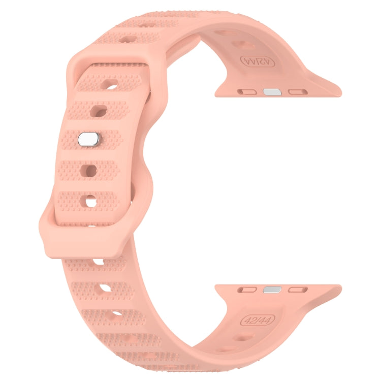 For Apple Watch 7 45mm Reverse Buckle Dot Texture Silicone Watch Band(Pink) - Watch Bands by PMC TechLife | Online Shopping South Africa | PMC TechLife