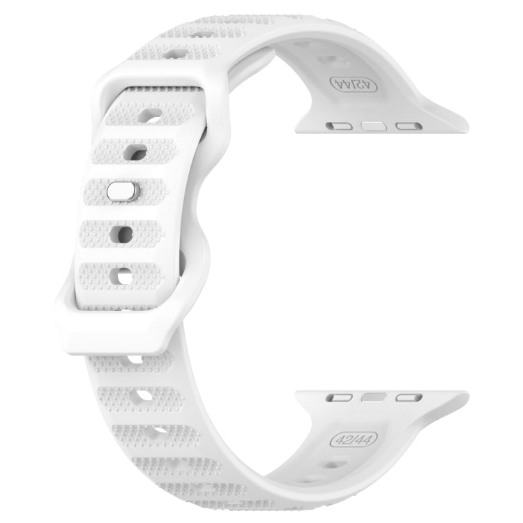 For Apple Watch 5 44mm Reverse Buckle Dot Texture Silicone Watch Band(White) - Watch Bands by PMC TechLife | Online Shopping South Africa | PMC TechLife