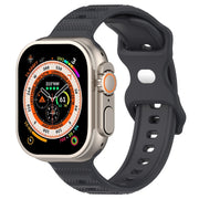For Apple Watch 5 44mm Reverse Buckle Dot Texture Silicone Watch Band(Dark Gray)