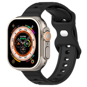 For Apple Watch 3 42mm Reverse Buckle Dot Texture Silicone Watch Band(Black)