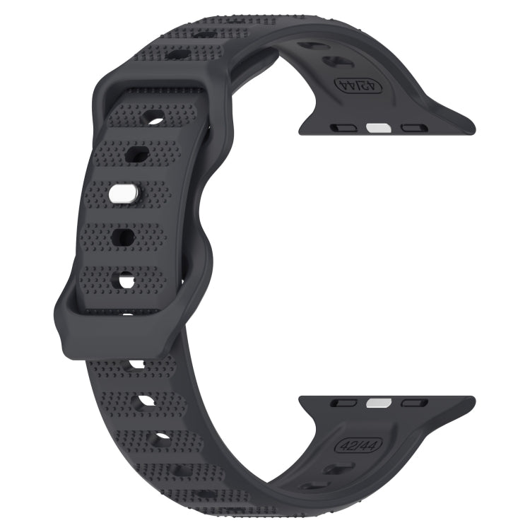 For Apple Watch 3 42mm Reverse Buckle Dot Texture Silicone Watch Band(Dark Gray) - Watch Bands by PMC TechLife | Online Shopping South Africa | PMC TechLife