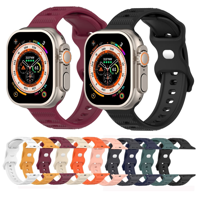 For Apple Watch 5 40mm Reverse Buckle Dot Texture Silicone Watch Band(Khaki)