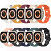 For Apple Watch 7 41mm Reverse Buckle Dot Texture Silicone Watch Band(Midnight Blue)