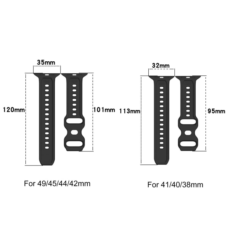For Apple Watch 7 41mm Reverse Buckle Dot Texture Silicone Watch Band(Midnight Blue)