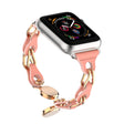 For Apple Watch 38mm Hollow Leather Chain Magnetic Buckle Watch Band(Red) - Watch Bands by PMC TechLife | Online Shopping South Africa | PMC TechLife