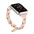 For Apple Watch 2 42mm Hollow Leather Chain Magnetic Buckle Watch Band(Pink) - Watch Bands by PMC TechLife | Online Shopping South Africa | PMC TechLife