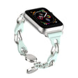 For Apple Watch 4 44mm Hollow Leather Chain Magnetic Buckle Watch Band(Blue) - Watch Bands by PMC TechLife | Online Shopping South Africa | PMC TechLife