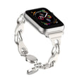 For Apple Watch 7 41mm Hollow Leather Chain Magnetic Buckle Watch Band(White) - Watch Bands by PMC TechLife | Online Shopping South Africa | PMC TechLife