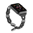 For Apple Watch 8 41mm Hollow Leather Chain Magnetic Buckle Watch Band(Black) - Watch Bands by PMC TechLife | Online Shopping South Africa | PMC TechLife