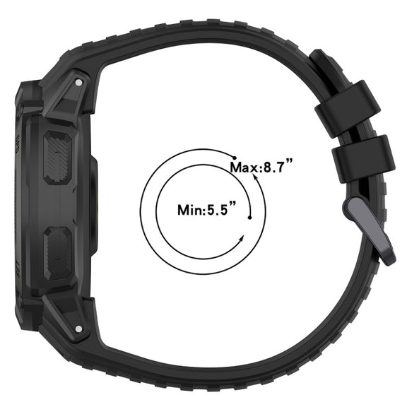 Compatible with Garmin Instinct 2X Sports Silicone Replacement Watch Band(Black)