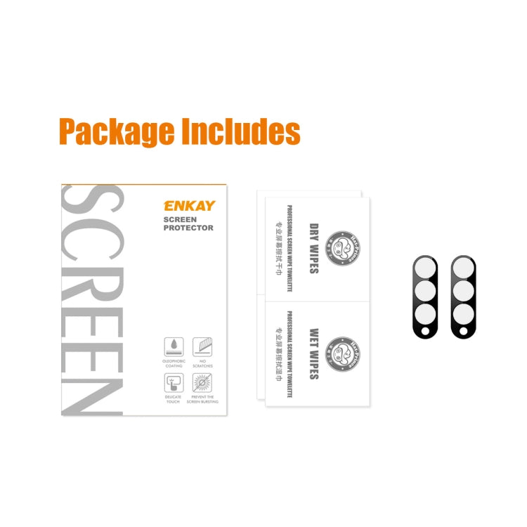 For Smasung Galaxy Fold5 2pcs ENKAY Hat-Prince 9H Rear Camera Lens Tempered Glass Film(Black)