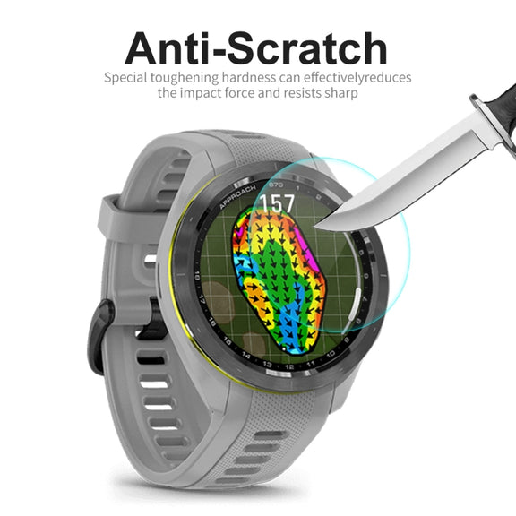 For Garmin Approach S70 2pcs ENKAY 0.2mm 9H Tempered Glass Screen Protector Watch Film