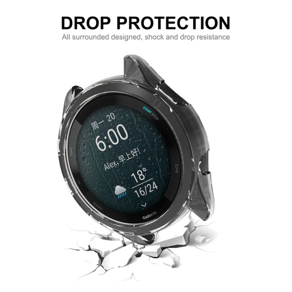 For Garmin Forerunner 965 ENKAY Hat-Prince Transparent TPU Frame Drop Protection Case(Transparent)