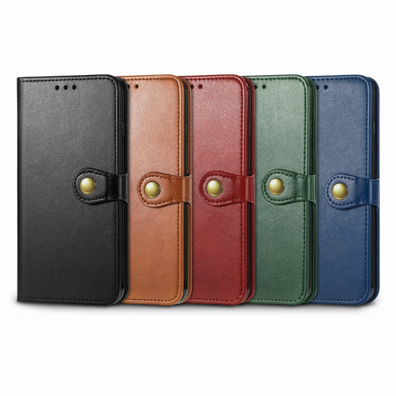 For  iPhone 15 Pro Retro Solid Color Buckle Leather Phone Case(Blue)