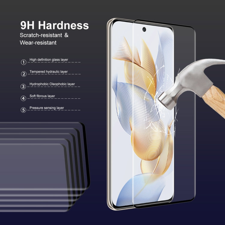 For Honor 90 2pcs ENKAY Hat-Prince Hot Bending Full Coverage Side Glue Tempered Glass Film