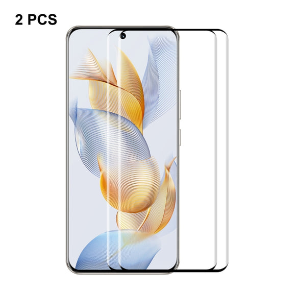 For Honor 90 2pcs ENKAY Hat-Prince Hot Bending Full Coverage Side Glue Tempered Glass Film