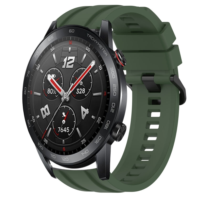 For Huawei Watch GT3 Pro 46mm Long & Short Sports Solid Color Silicone Watch Band Set(Dark Green) - Watch Bands by PMC TechLife | Online Shopping South Africa | PMC TechLife