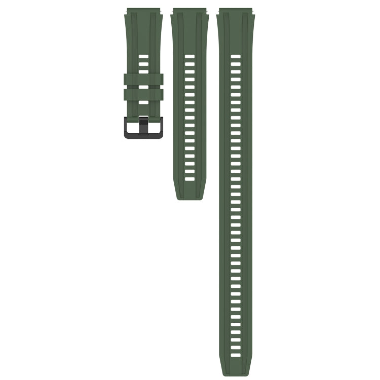 For Huawei Watch GT3  46mm Long & Short Sports Solid Color Silicone Watch Band Set(Dark Green) - Watch Bands by PMC TechLife | Online Shopping South Africa | PMC TechLife
