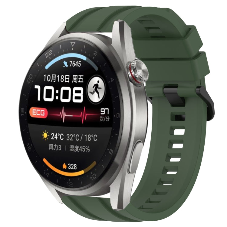 For Huawei Watch 3 Pro New Long & Short Sports Solid Color Silicone Watch Band Set(Dark Green) - Watch Bands by PMC TechLife | Online Shopping South Africa | PMC TechLife