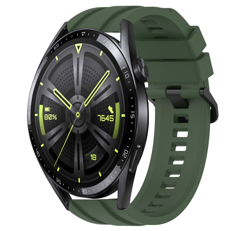 For Huawei Watch GT Runner Long & Short Sports Solid Color Silicone Watch Band Set(Dark Green) - Watch Bands by PMC TechLife | Online Shopping South Africa | PMC TechLife