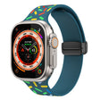 For Apple Watch 7 45mm Rainbow Dots Silicone Magnetic Black Buckle Watch Band(Blue) - Watch Bands by PMC TechLife | Online Shopping South Africa | PMC TechLife